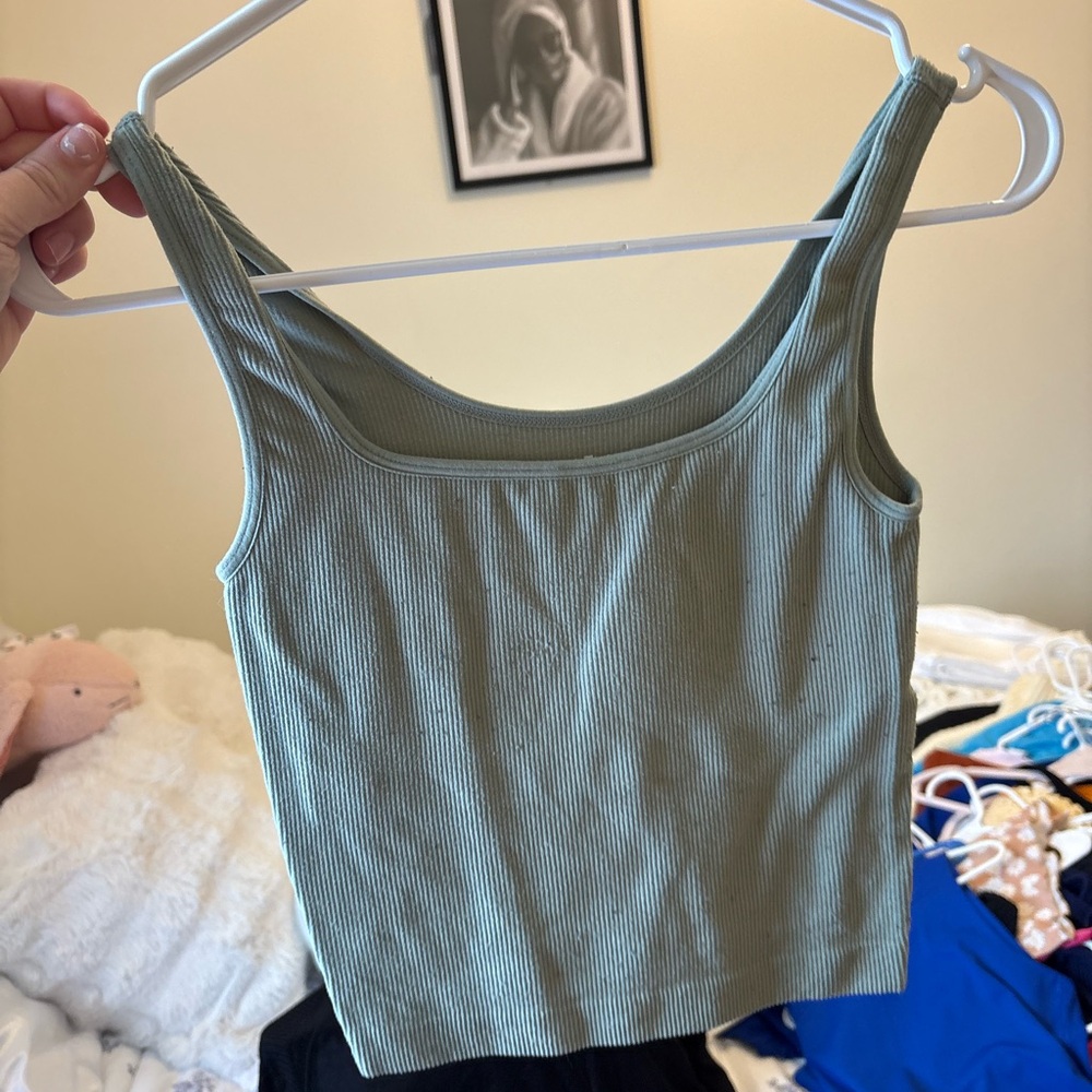 Sage Green Ribbed Tank Top